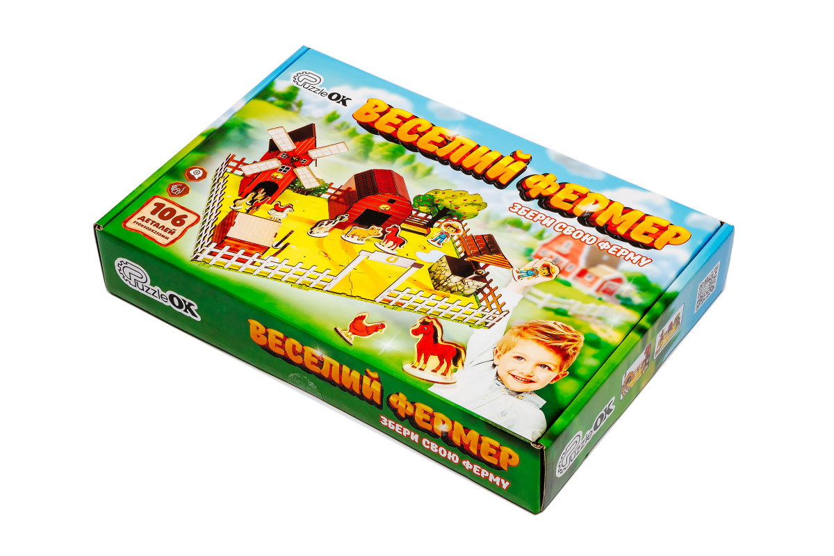 Дерев'яний 3D конcтруктор "Веселий фермер"
