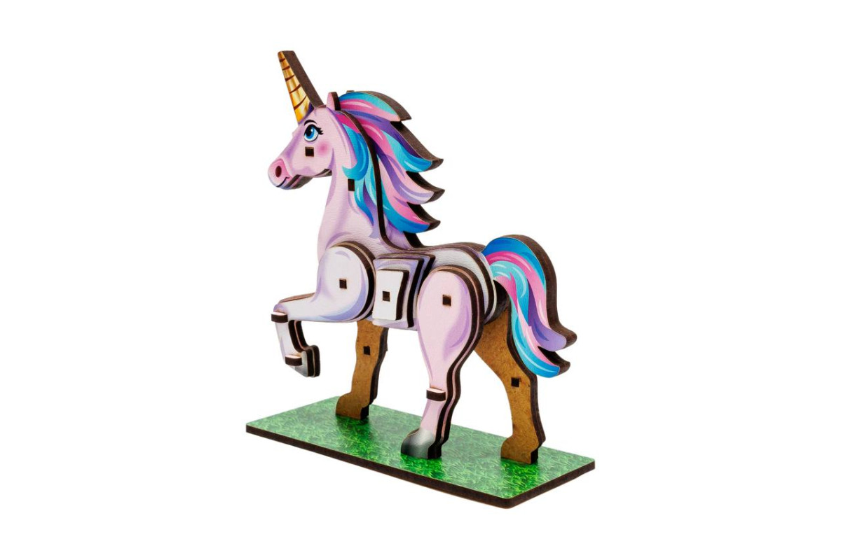 Дерев'яний 3D конструктор "Turbo Unicorn"