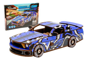 Дерев'яний 3D конструктор Muscle car GT (синя)