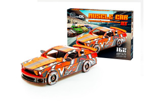 Дерев'яний 3D конструктор Muscle car GT (червона) в картонній упаковці