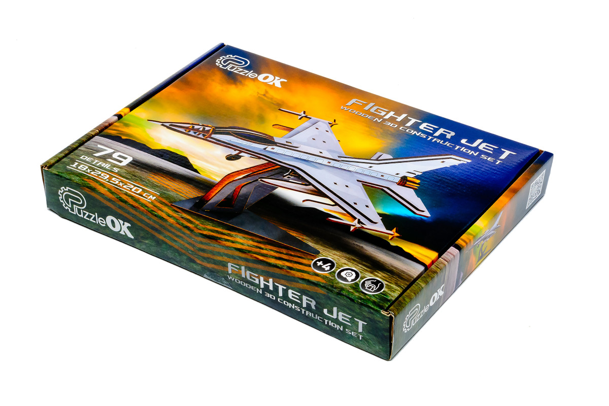 Дерев'яний 3D конструктор "F16"