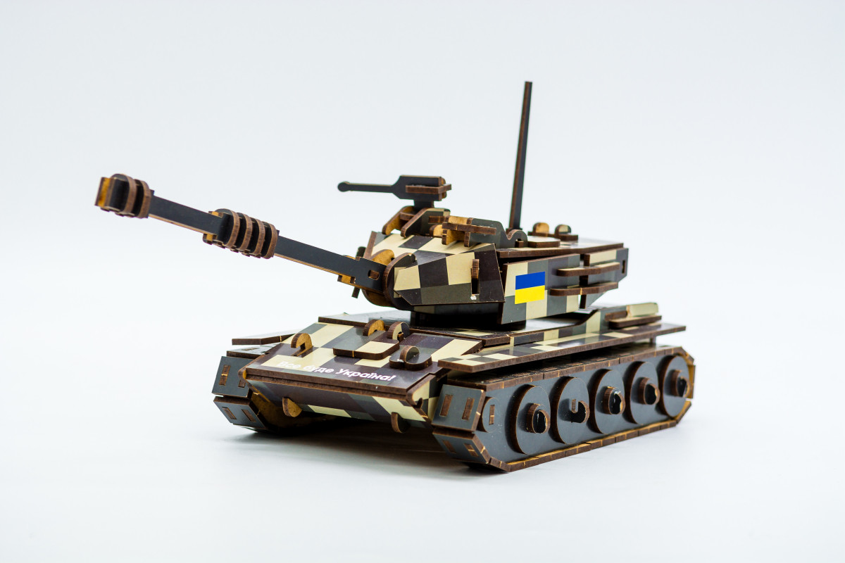 Дерев'яний 3D конструктор Танк