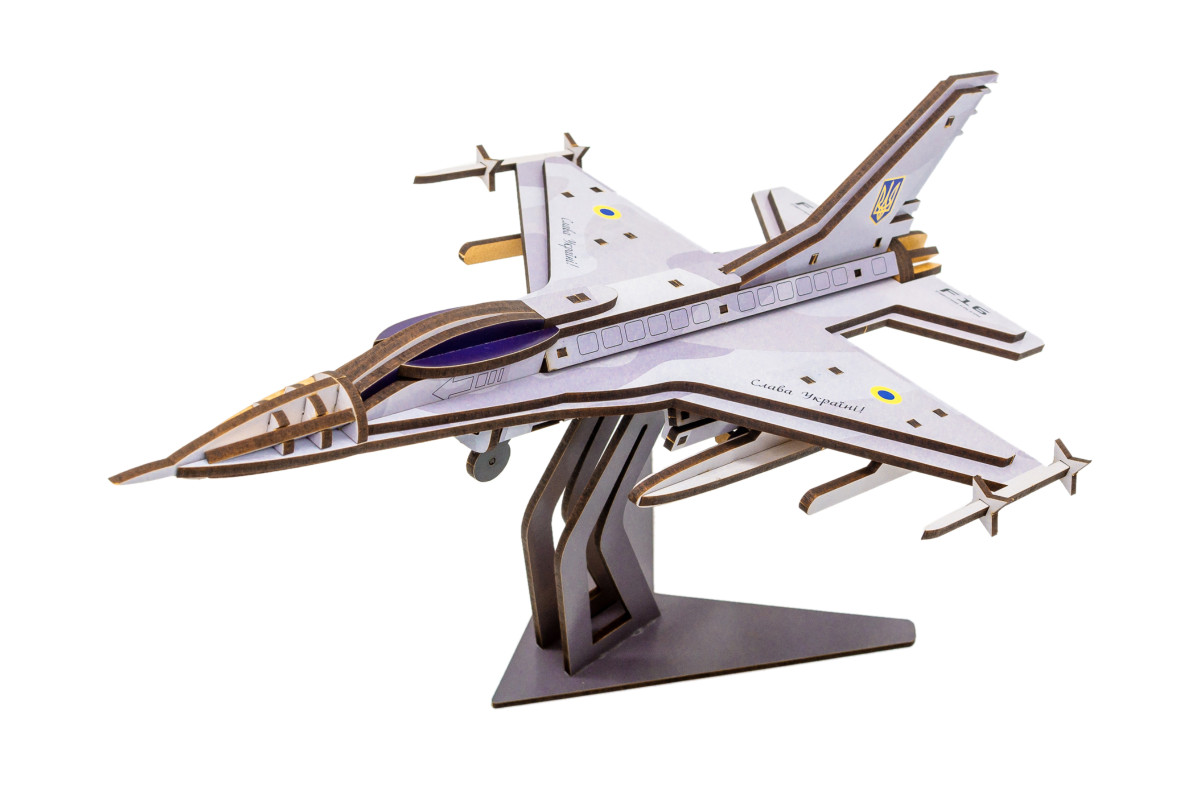 Дерев'яний 3D конструктор "F16"