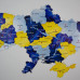 Дерев'яний пазл Мапа України синьо-жовта