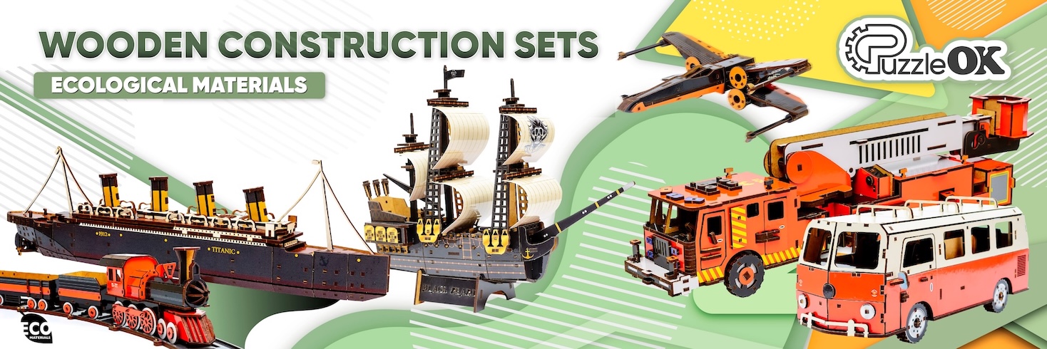 Wooden 3D constructors