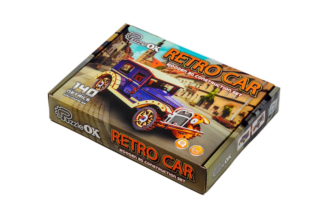 Дерев'яний 3D конcтруктор Retro car