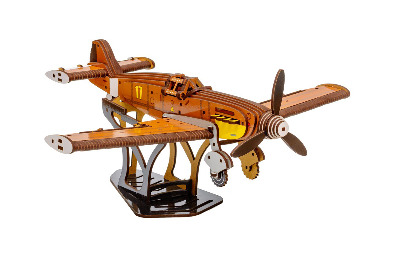 Дерев'яний 3D конструктор Винищувач Bf 109