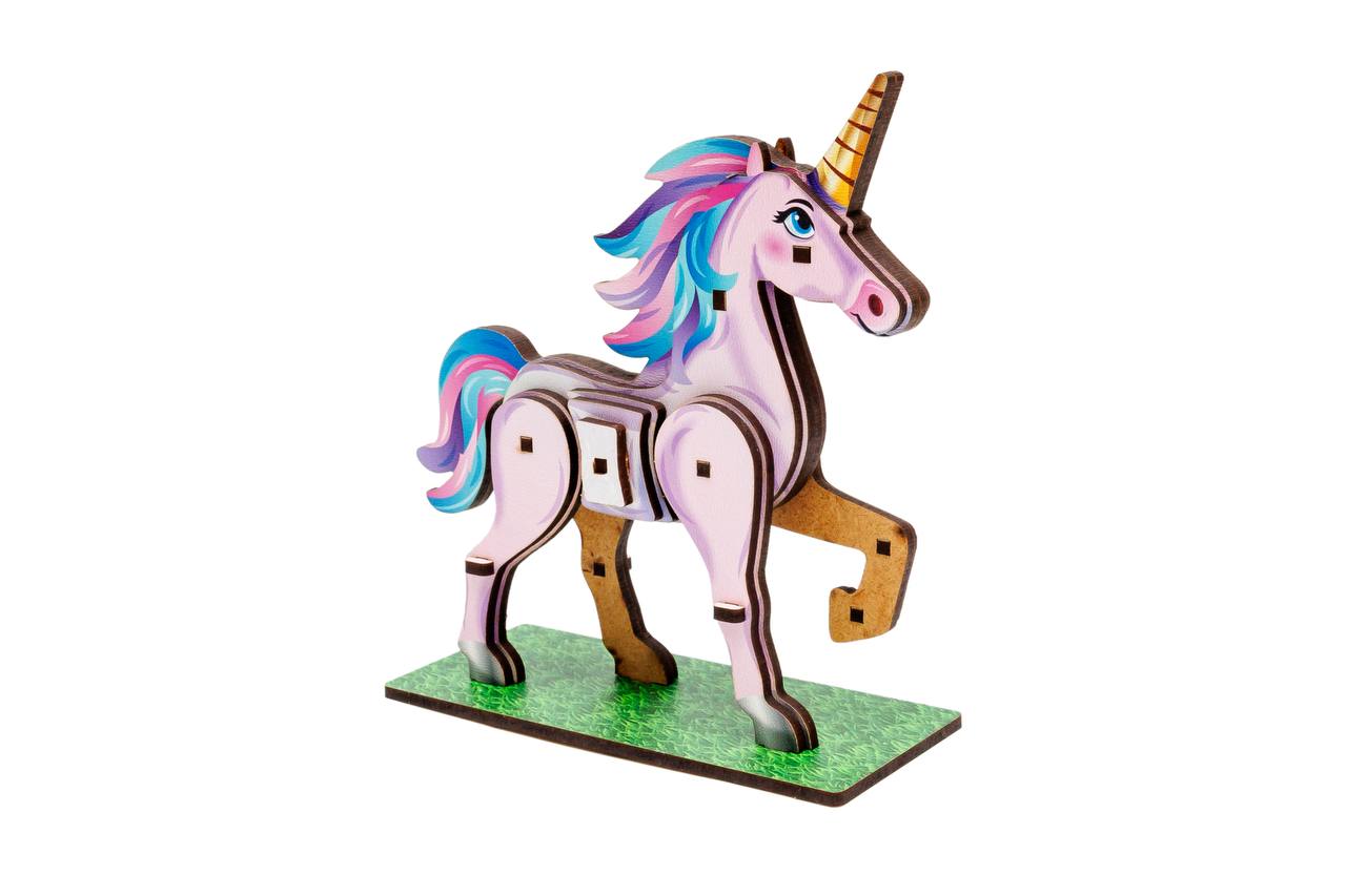 Дерев'яний 3D конструктор "Turbo Unicorn"