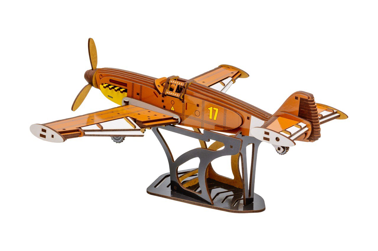 Дерев'яний 3D конструктор Винищувач Bf 109