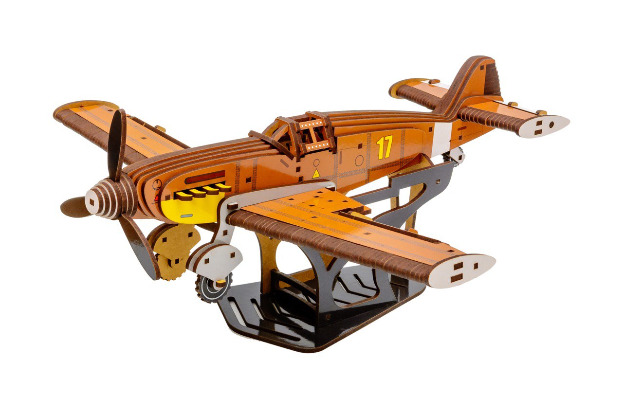 Дерев'яний 3D конструктор Винищувач Bf 109