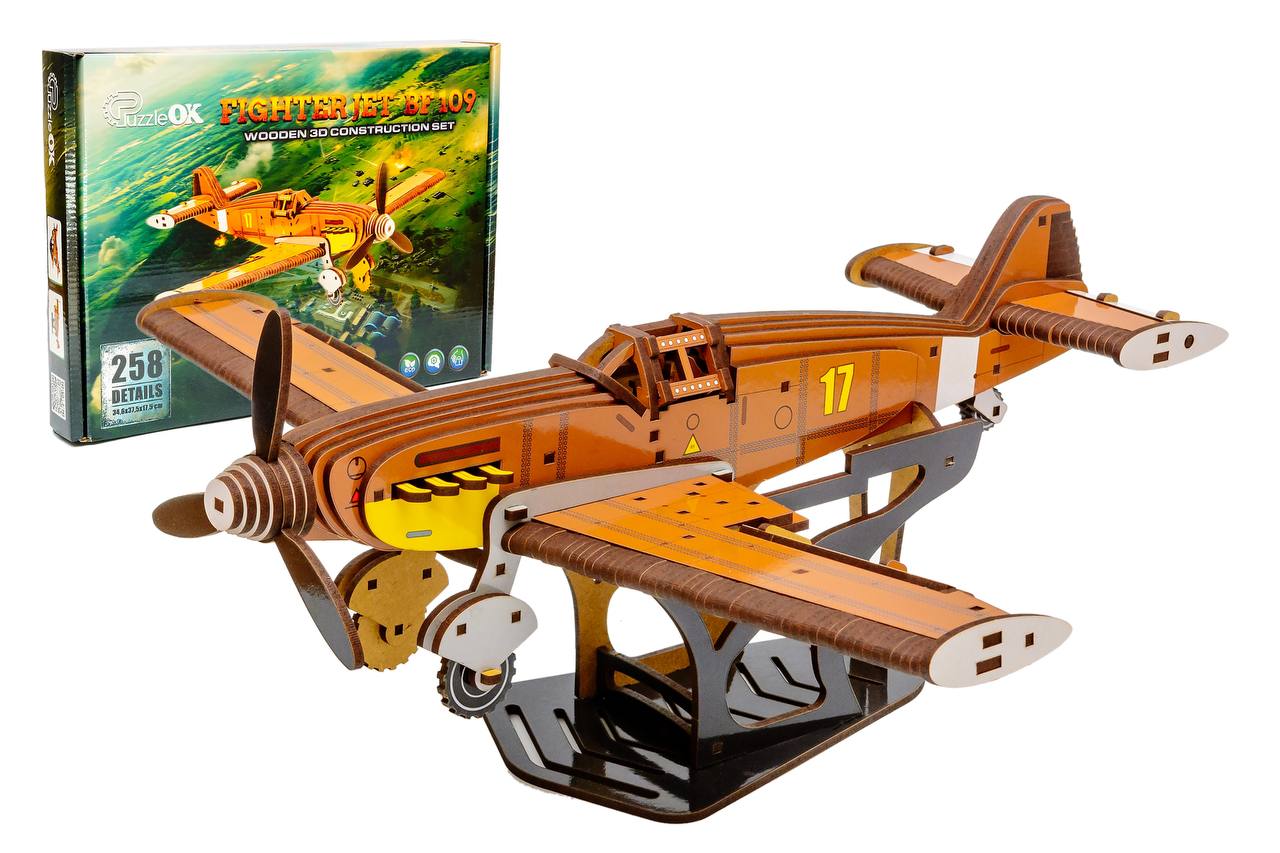 Дерев'яний 3D конструктор Винищувач Bf 109