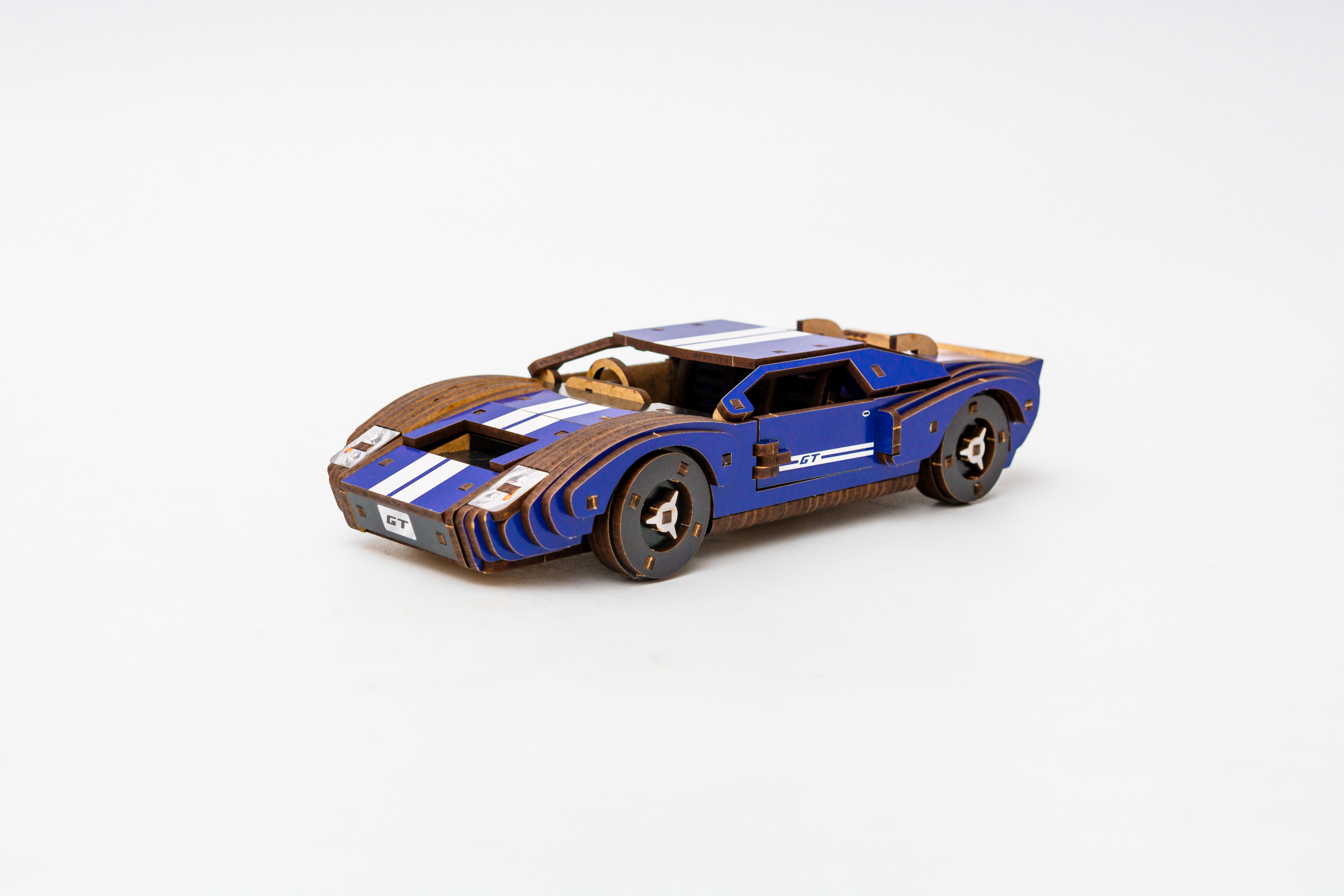 Дерев’яний 3D конструктор "Fast car Gt" синій