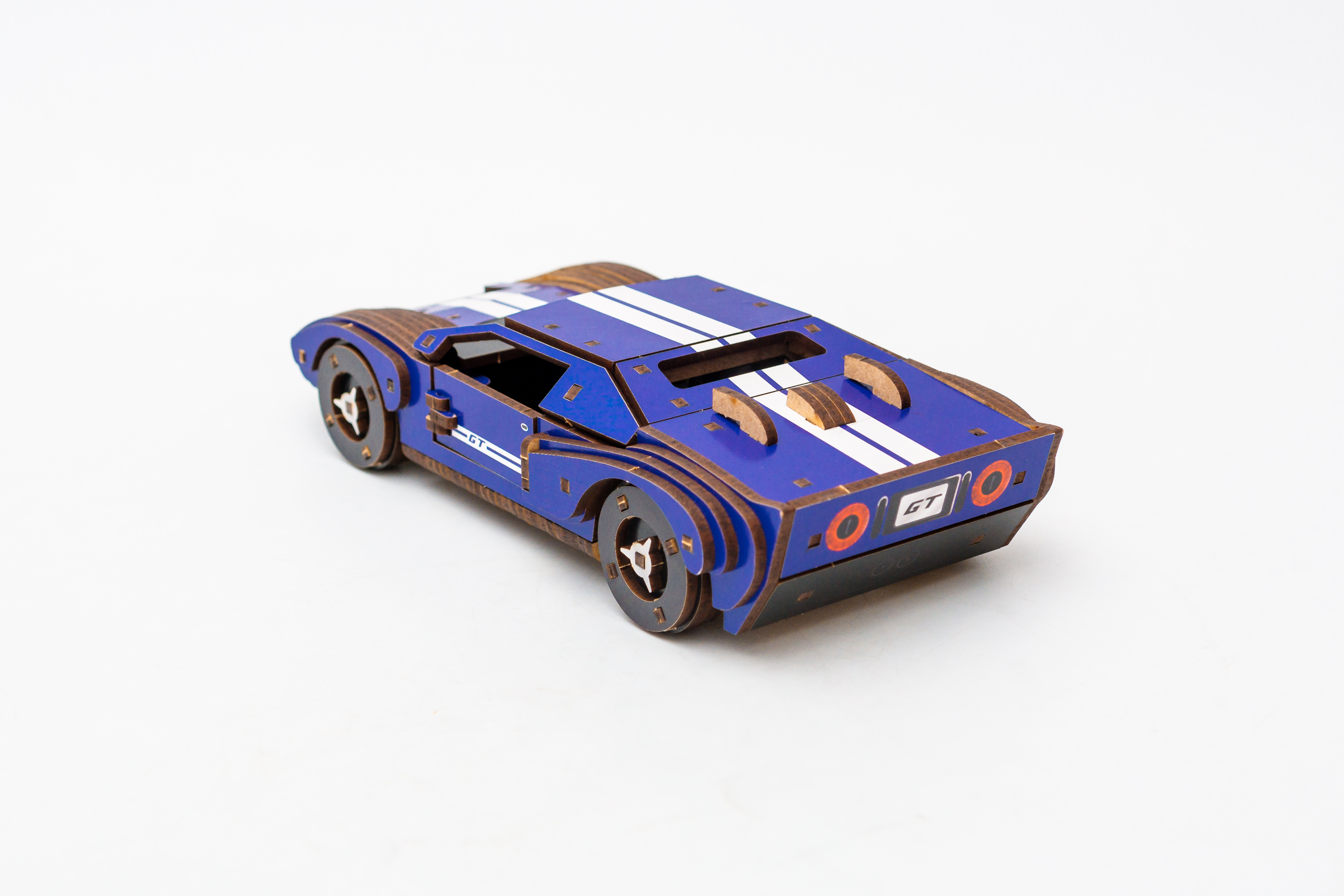 Дерев’яний 3D конструктор "Fast car Gt" синій