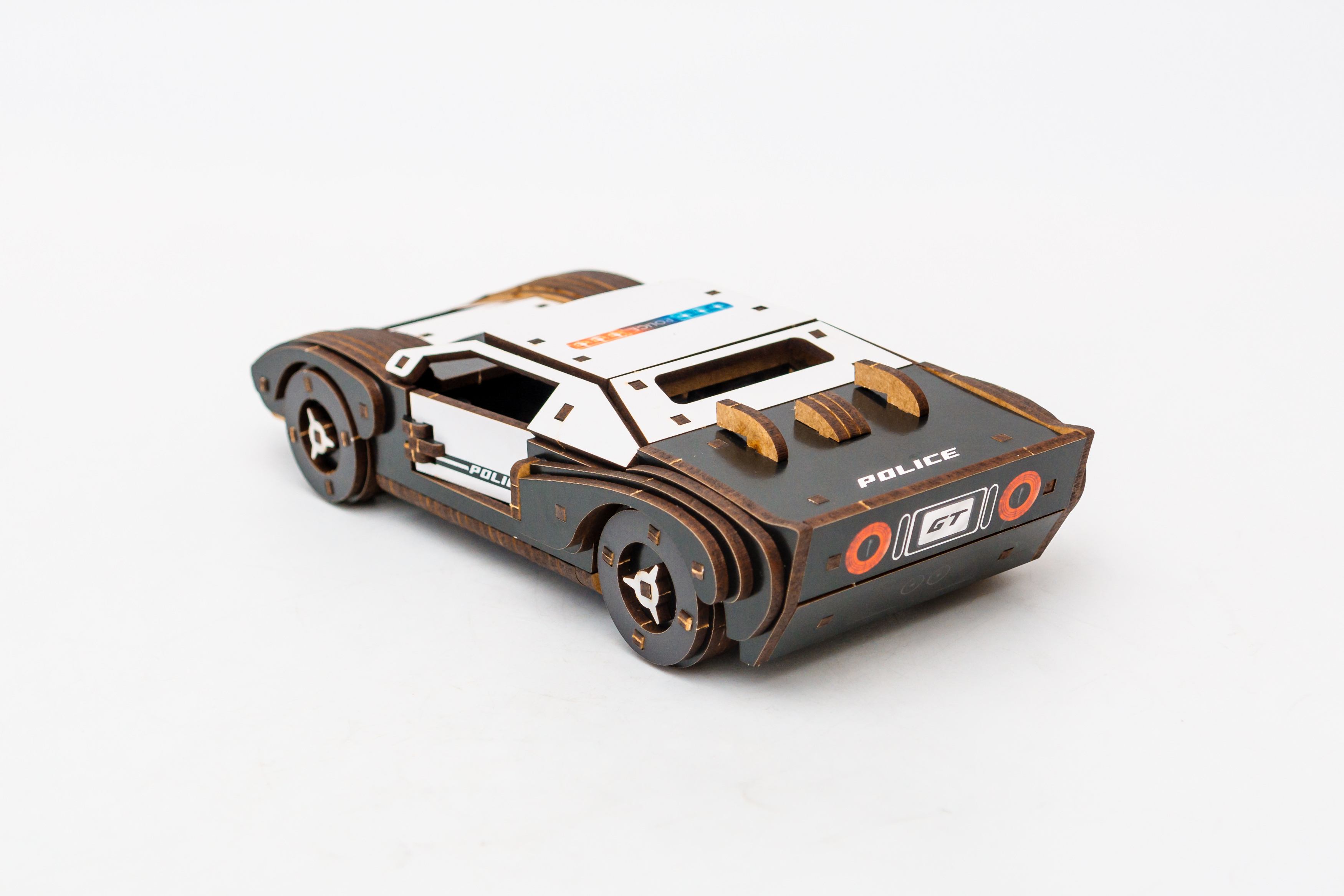 Дерев’яний 3D конструктор "Fast car Gt" білий