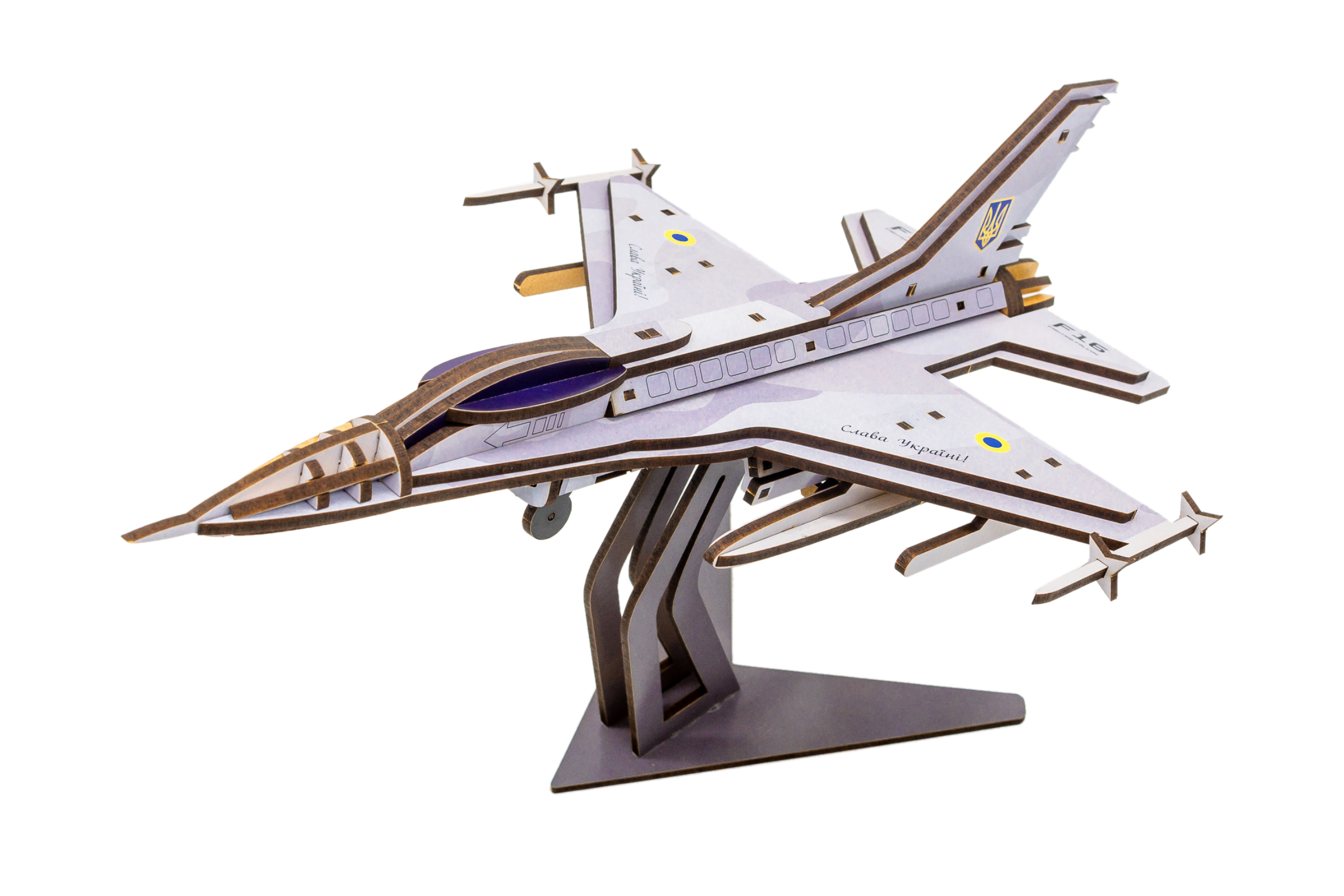 Дерев'яний 3D конструктор "F16"