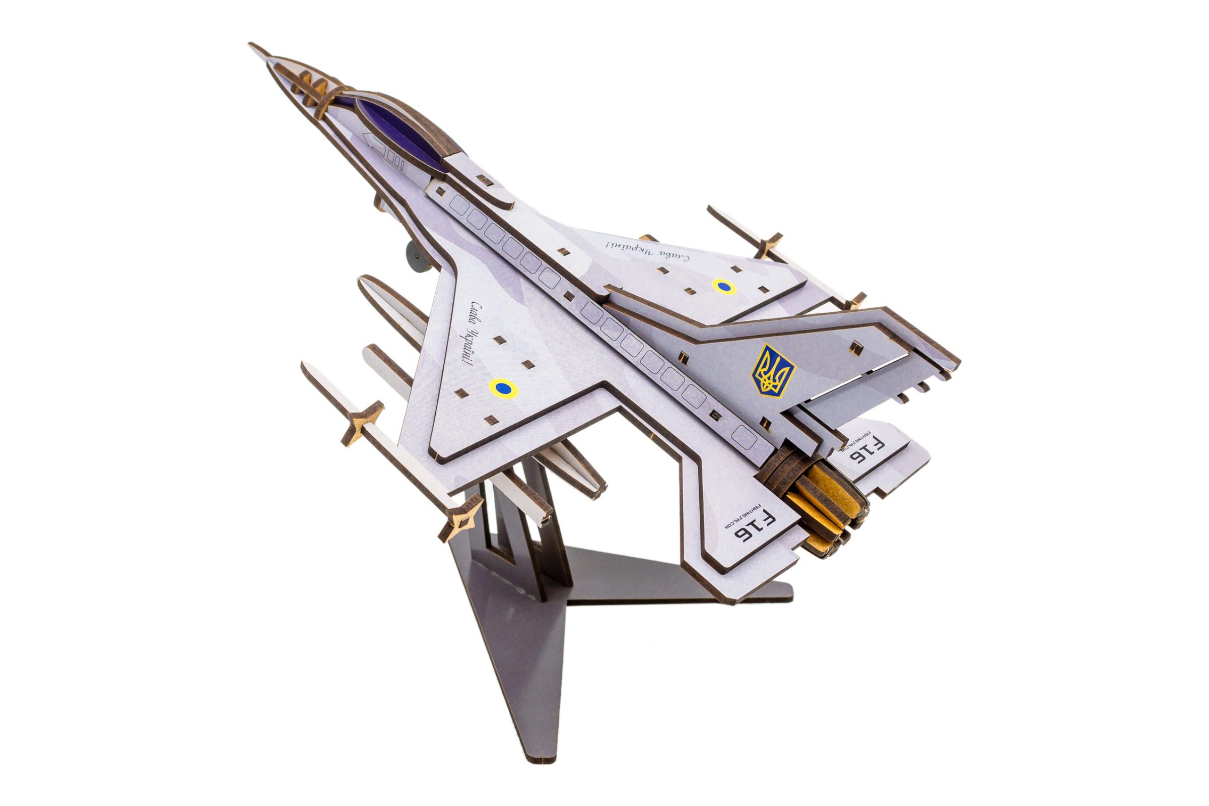 Дерев'яний 3D конструктор "F16"